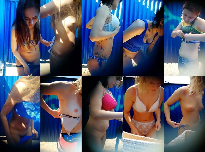 SpyIrl voyeur videos 79 – 81 beach cabin changing room hidden camera
