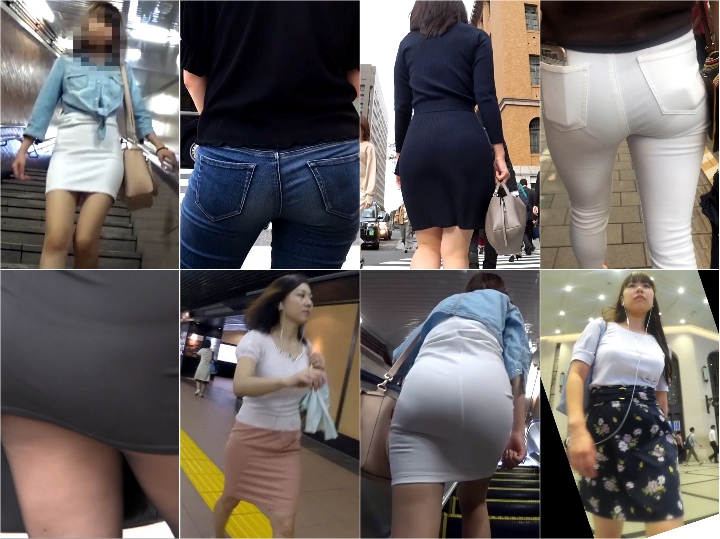 Gcolle Ass 37-44 【フルHD】街の短すぎるデニパンはみ尻, 【推定20歳のGカップその２】