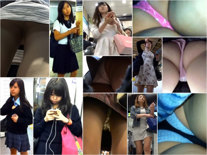 Gcolle Upskirt ハミケツTバックむちむち童顔ギャル フロントローアングルで粘着撮影♪正面真下からお顔とパンツ全身撮り