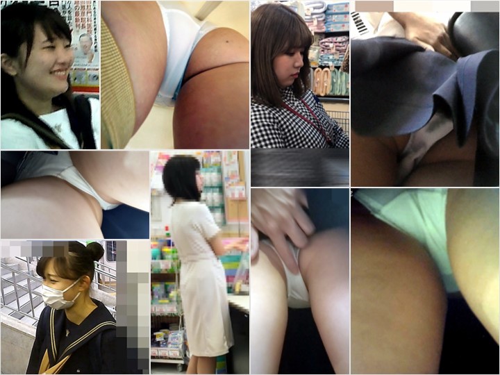 Gcolle Upskirt かわいいあの制服店員さん, 制服美人の接写パンチラ動画