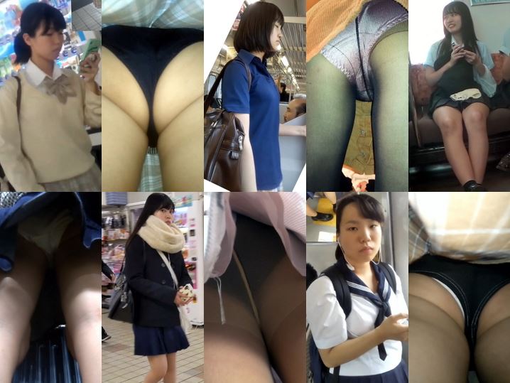 Gcolle Upskirt おしゃれ綺麗お姉さんスト越し白P逆さ撮り