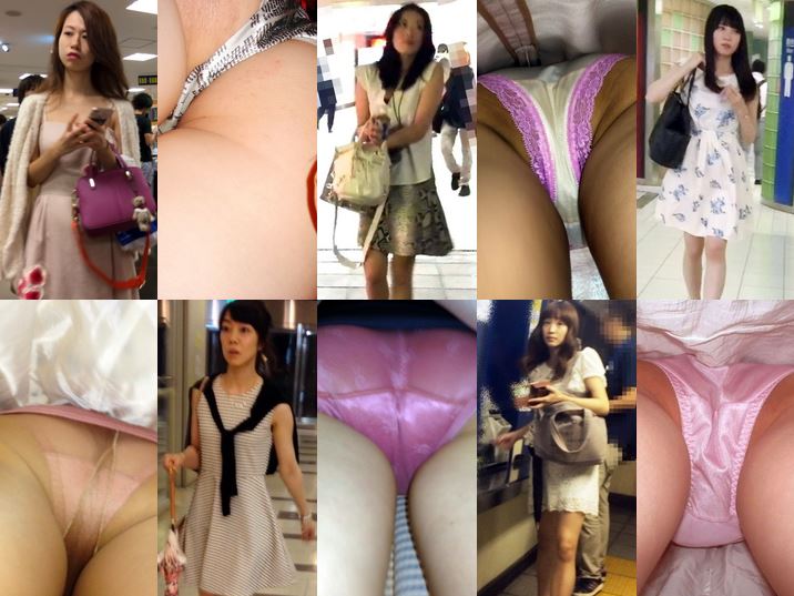 新フルHD高画質パンチラ逆さ撮り076　怒涛の33人のパンチラ！！超多人数オムニバスすぺしゃる, 新カメラ採用011【パックリ開いた背中。ブラ丸見え】, ワンピが透けて浮き出るTライン!さらにノーブラ!？エロカワ店員のぷり尻に食い込む卑猥過ぎパンチラたっぷり盗撮♡