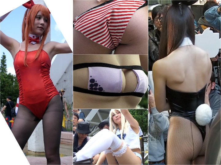 Cosplay_158 マジかよ！コスプレイヤー vol.125 JKローアン祭り会場, 超高画質FHD動画 無法地帯と化したコ○ケでスカートの中の生パンツをローアングルで撮られた哀れなコスプレイヤーNO-2