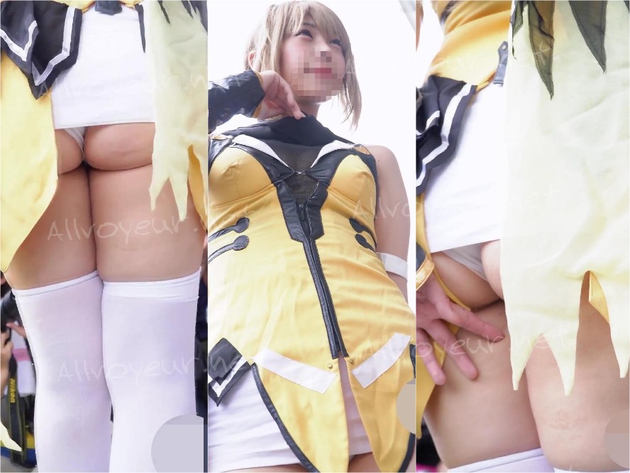 コミックマーケット コスプレ 超美人レイヤーさんの★パンツ食い込み鳥肌生尻★純白パンチラ 太もも 尻肉 コミケ