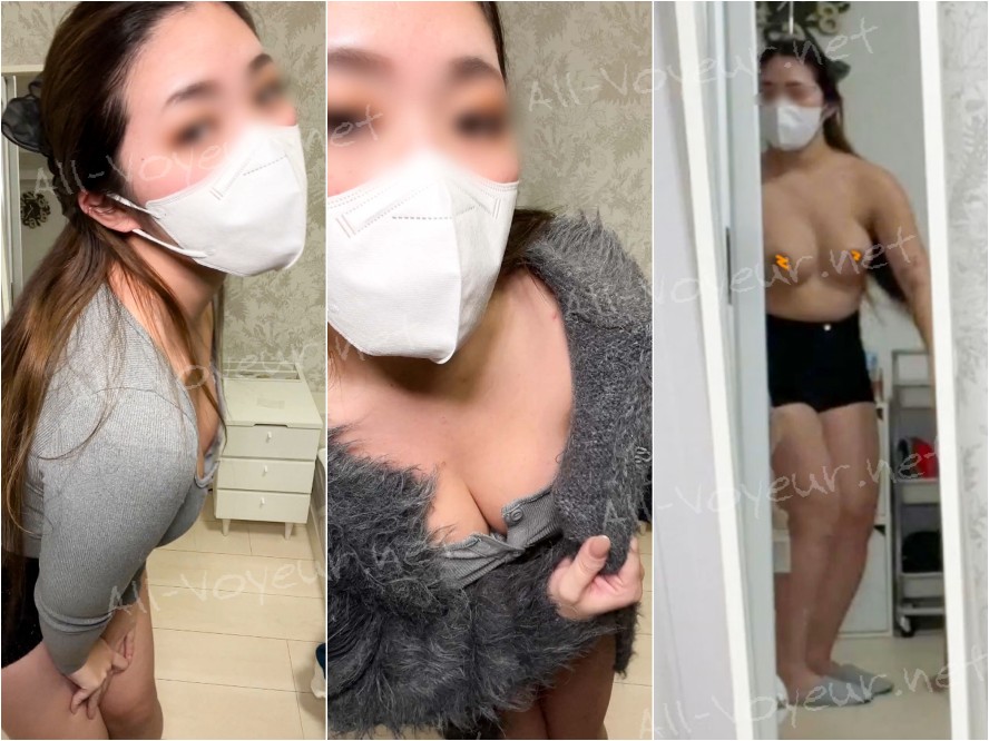 [配信胸ちらハプニング30]爆乳女子のうっかり生着替え/アパレル会社のライブリハハプニング/計2名