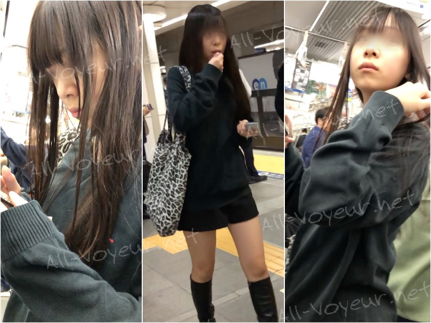 【すぐそこの眺め146_ちっぱいver】モデル体型の美少女ＪＤを電車内で観察！！