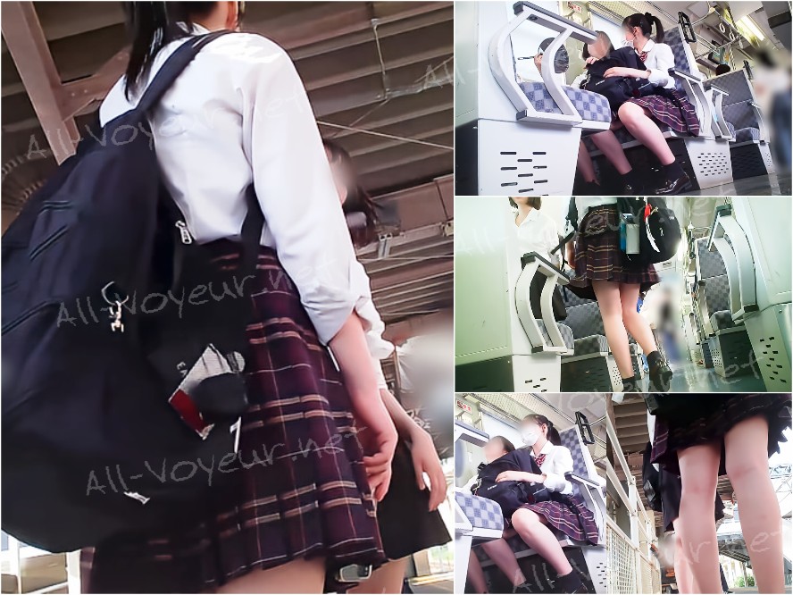 下校中のポニテ制服JKをじっくり眺める動画