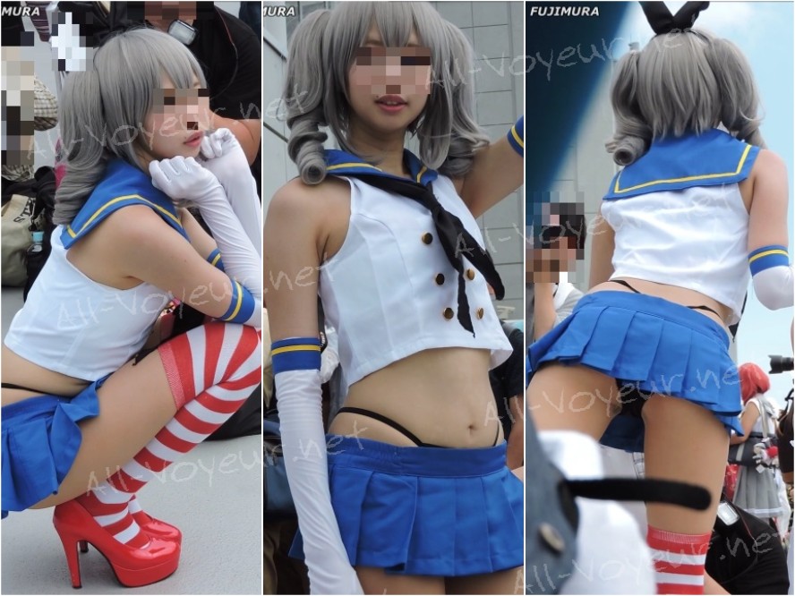 【再販】スカートの中丸見えにフル勃起！前傾姿勢お尻突き出しコスプレ2017夏【動画】イベント編 3877