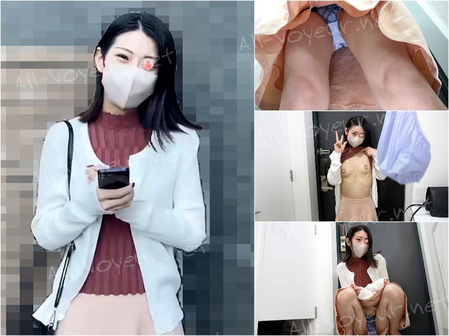 スレンダー美女のパンツ買取！逆さ撮り＆食い込み確認からブラ外し記念撮影