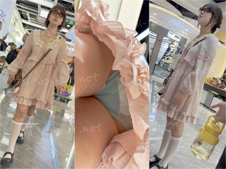 【KFC】JK制服学生妹和闺蜜逛街。黑丝水手服黑内前后CD[某房原版]