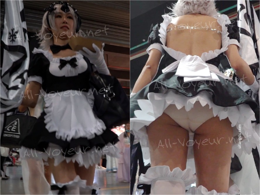 【xxn-139】露背女仆装小姐姐逛街..超短蓬蓬裙配粉色内裤[某房原版]