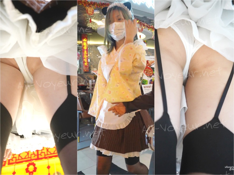 (BC-AA-457)日式女仆小姐姐逛街..黑丝吊带袜白内弯腰CD[某房原版]