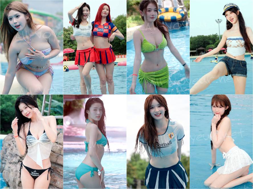 4K 比基尼泳装 天目湖水世界 网红车模 模特 아주르 레인 수영복 비키니 swimsuit bikini アズールレーン 비키니 룩북 (1)