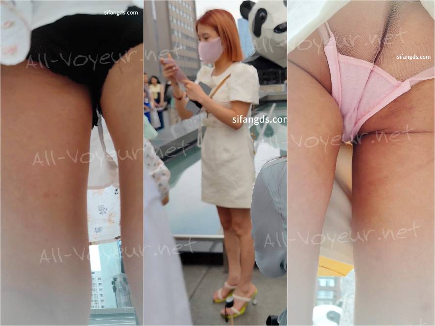 【CSCD】短发少妇网红地打卡拍照，粉色内裤前后透明[某房原版]