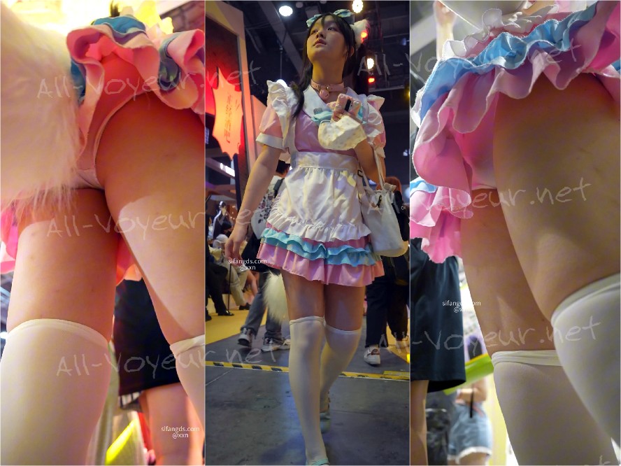 【xxn-246】双马尾猫耳萝莉女仆..大长腿白丝过膝袜前后CD [某房原版]