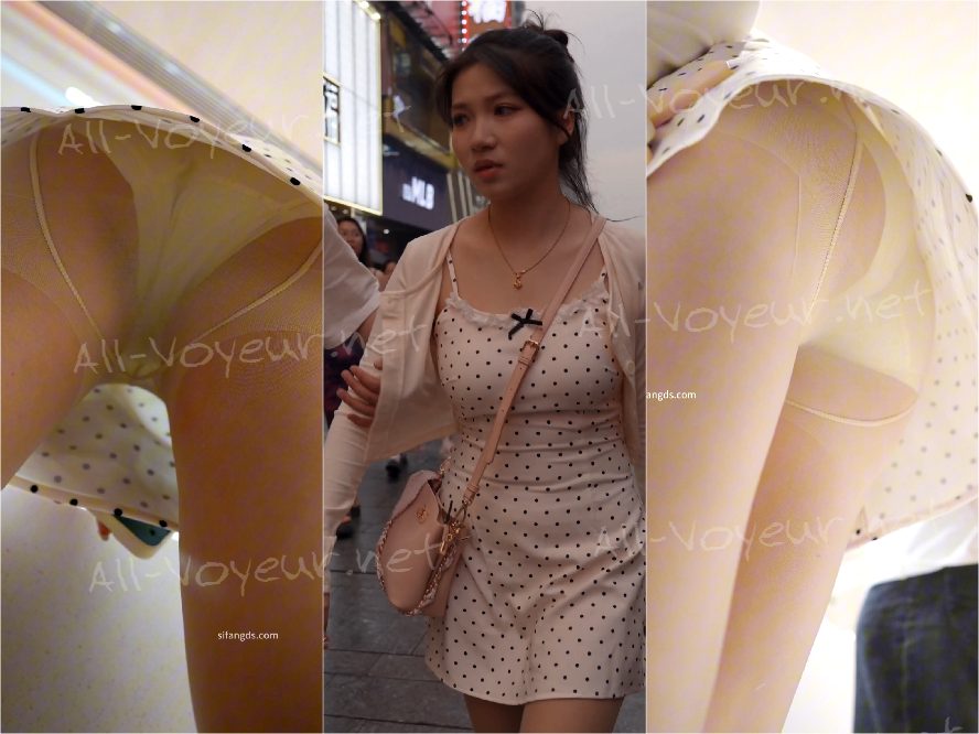 (BC-AA-507)蛋糕店抄底吊带裙小姐姐..肉色丝袜白内岔开腿