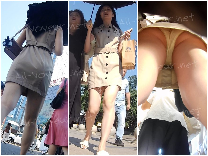 『D D』-107-眼镜学生妹,蓝衣黄JK长腿,卡通白窄内