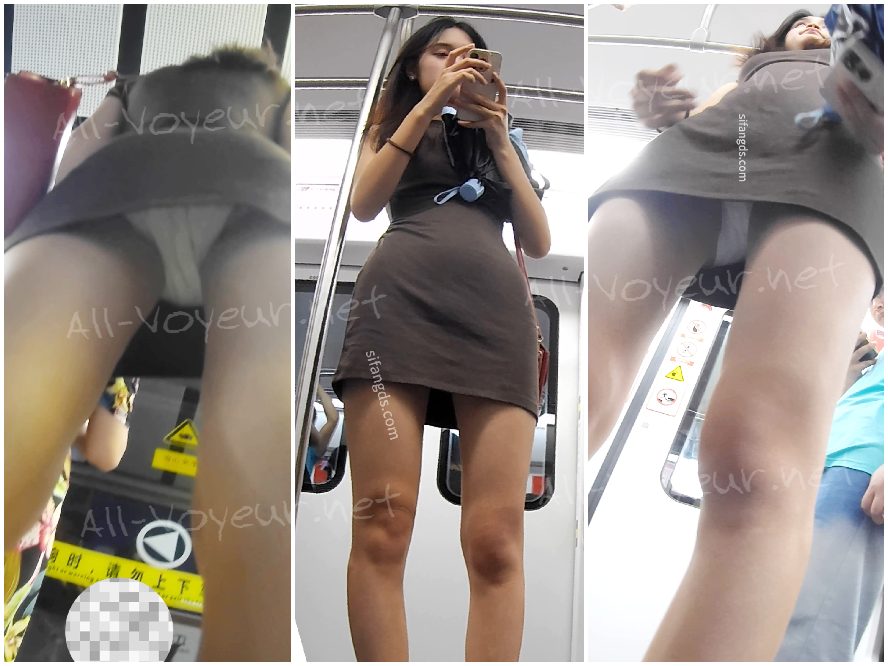 129-长相有点混血美女，褐色超短包臀长腿，白内