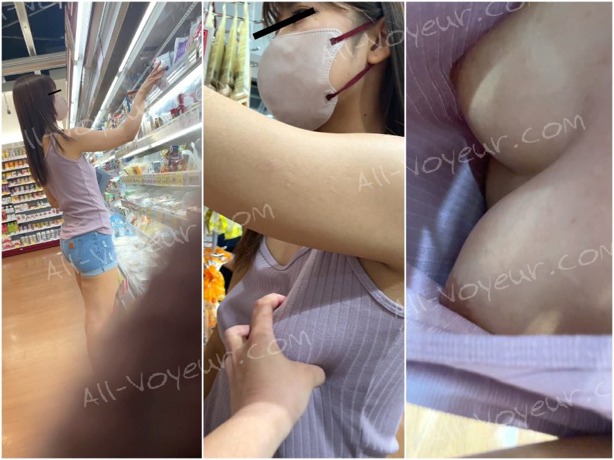 【ノーブラ揉みVOL.1】ノーブラお姉さんのおっぱいを激写!お触りまでさせてくれました!