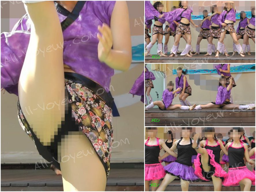 祭りだチア vol.109 モデル風美女続編 へそ出し衣装に着替えてハミP連発のステージ！Kチアダンス