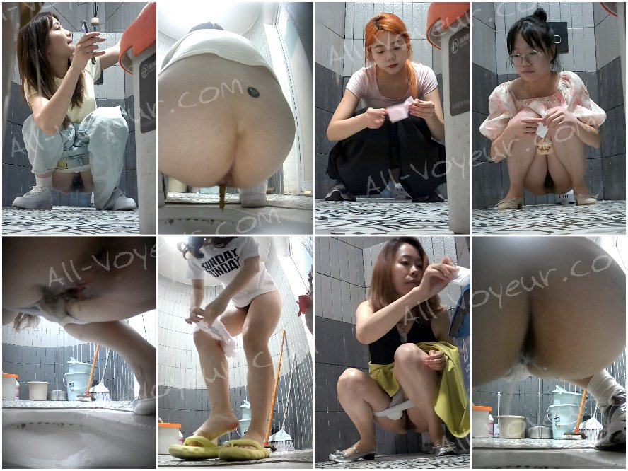 【厕拍】全景 前后双视角小姐姐脱光换姨妈巾9V[某房原版]