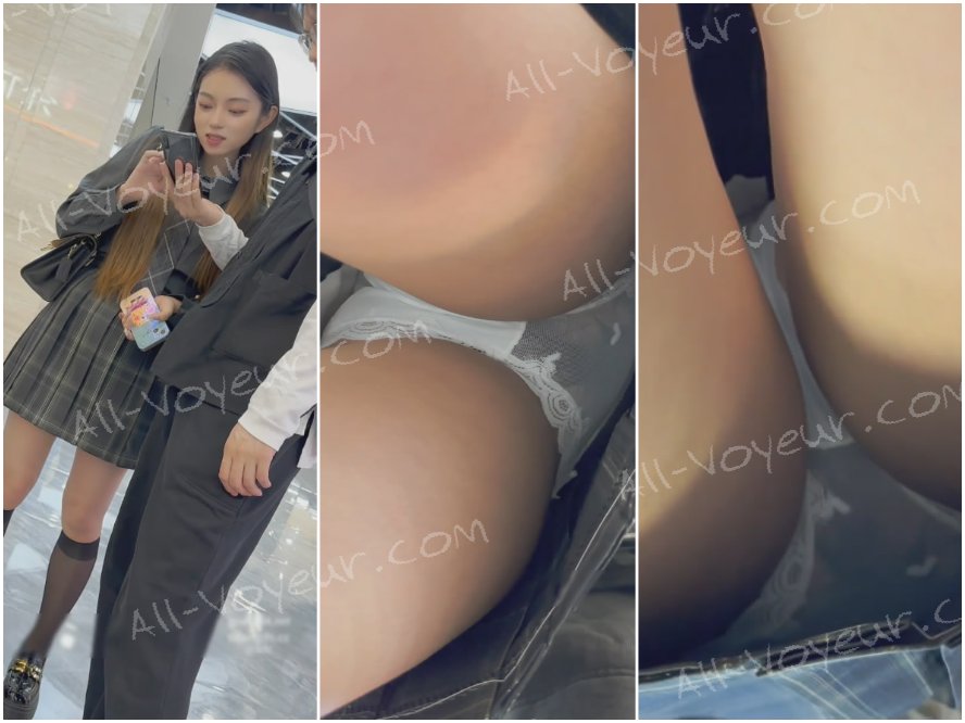 尾随偷拍❤️短裙JK学生妹和男友甜蜜逛街买奶茶黑丝短袜一看就不一般看到裙底的时候发现一片黑森林