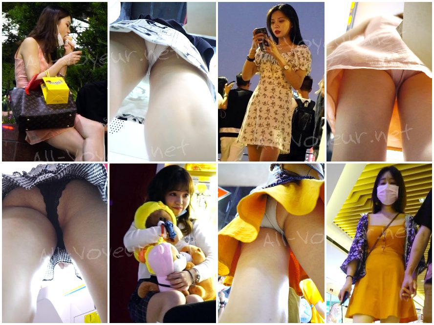 Waltz 2020 ストリートスタイル CD フルコレクション❤️ さまざまな下着、色白の太もも、お尻を身に着けたさまざまな美女のクローズアップショット