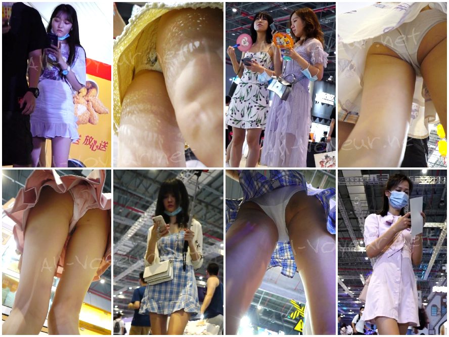 Waltz 2020 ストリートスタイル CD フルコレクション❤️ さまざまな下着、色白の太もも、お尻を身に着けたさまざまな美女のクローズアップショット