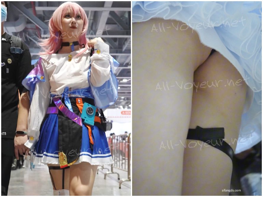 可愛い女の子の第五人格コスプレでDouyin動画を制作中…レーストリムの黄色い下着＋テーブル下からの視点