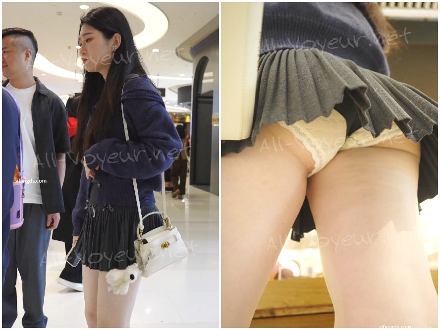 レースのドレスを着た美しい女性が、2人の男性とのデートへとスムーズに移行します。少し透け感のある水玉模様のランジェリーにCDが添えられています。