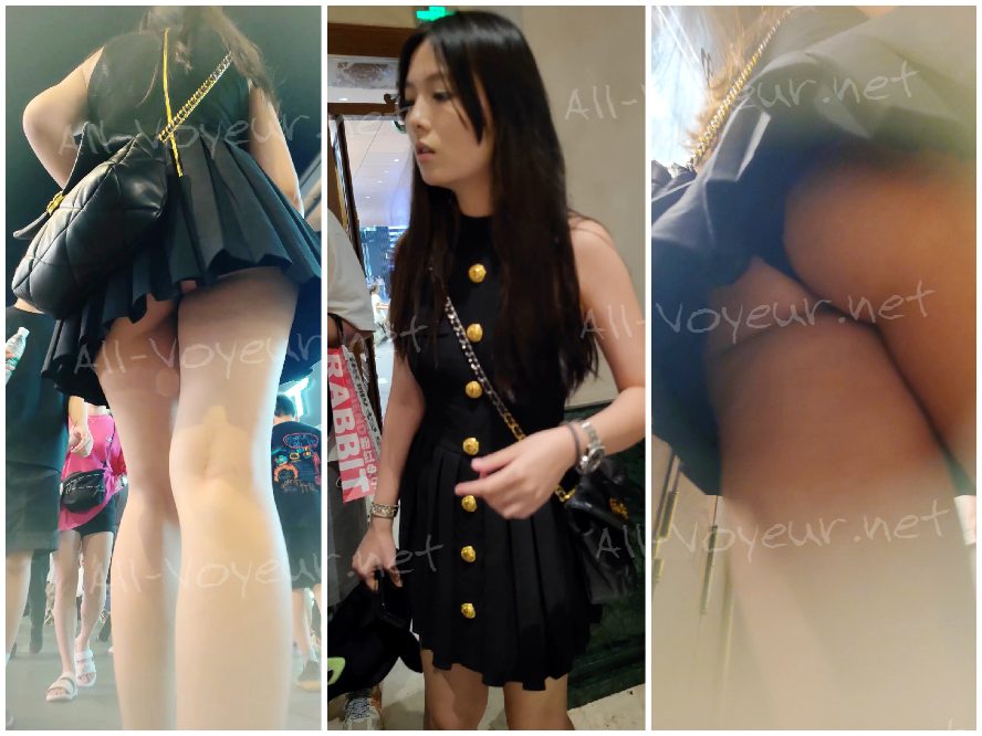 黒いドレスを着た美しい女性が友人と一緒にケーキを買いに来ます。彼女は黒いぴったりしたランジェリーも着ています。