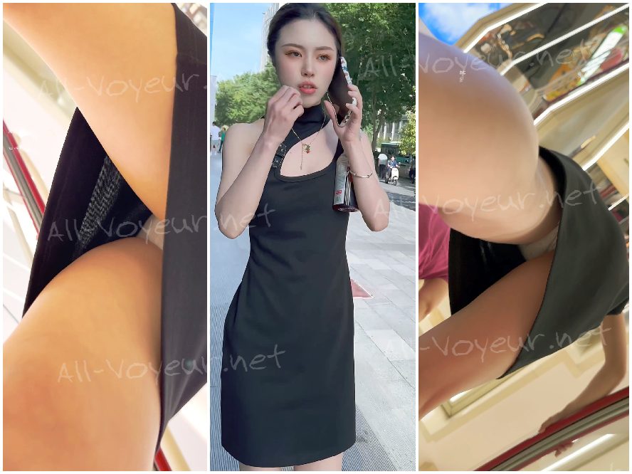 キュートなコスプレイヤーのヤオ・メイさんが、ショッピング中に一人写真を撮っています