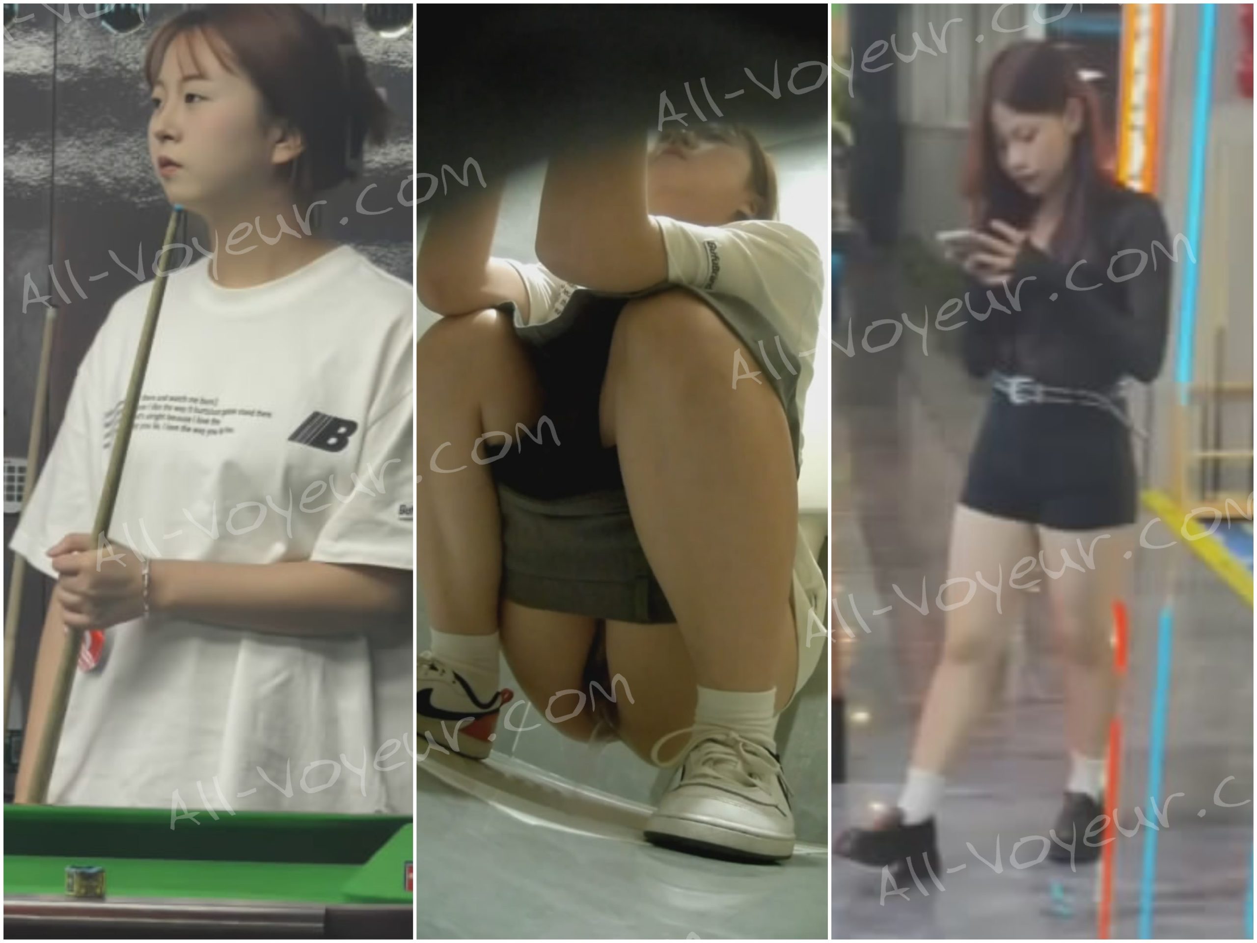 最新流出❤️厕拍大神潜入台球俱乐部女厕❤️偷拍美少女尿尿耐克鞋美女一边尿一边擦逼