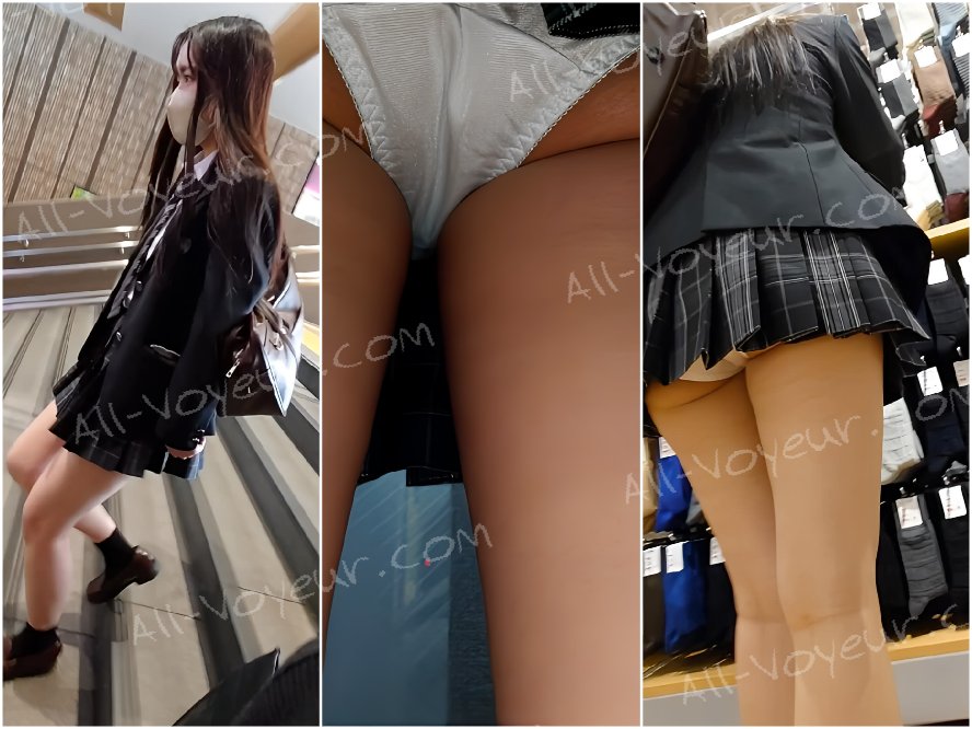 超ミニJK追跡＊歩くだけでPチラしてるのエスカでも突っ込み