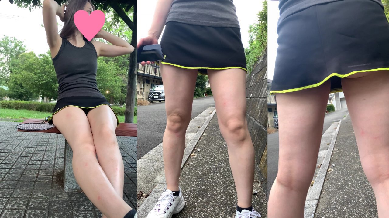 てっかてかの汗だくテニスJDを粘着接写