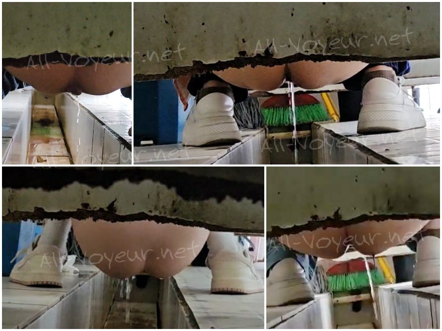 乾いたトイレをこっそり撮影しながら女性が拍手 - 画面いっぱいの排泄物、下痢エピソード31。