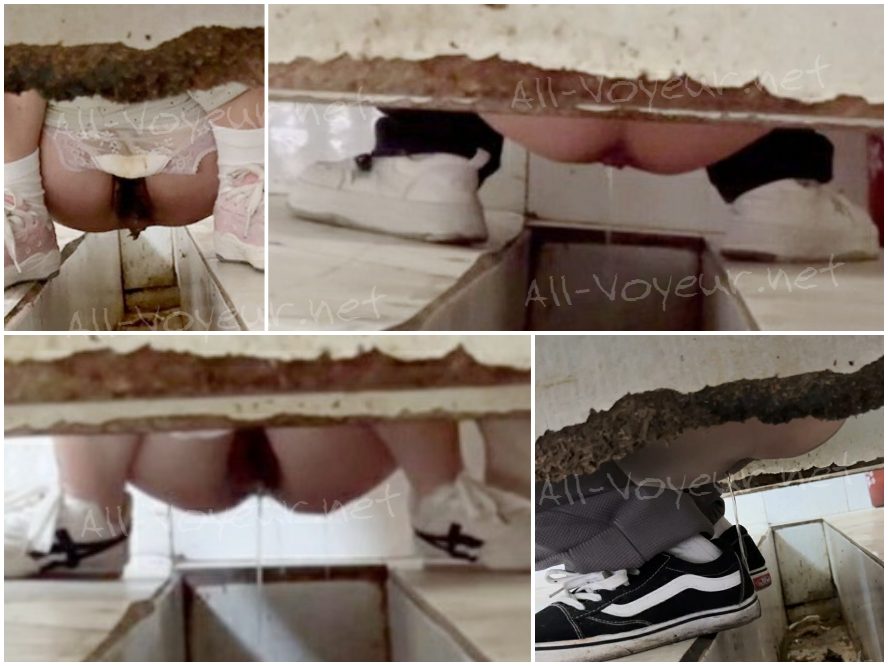 乾いたトイレをこっそり撮影しながら女性が拍手 - 画面いっぱいの排泄物、下痢エピソード31。