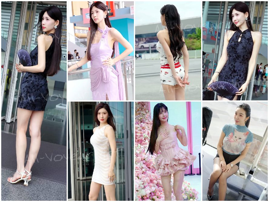 さまざまなトップクラスの高価値インターネットセレブモデルの長い脚の比較（120V）