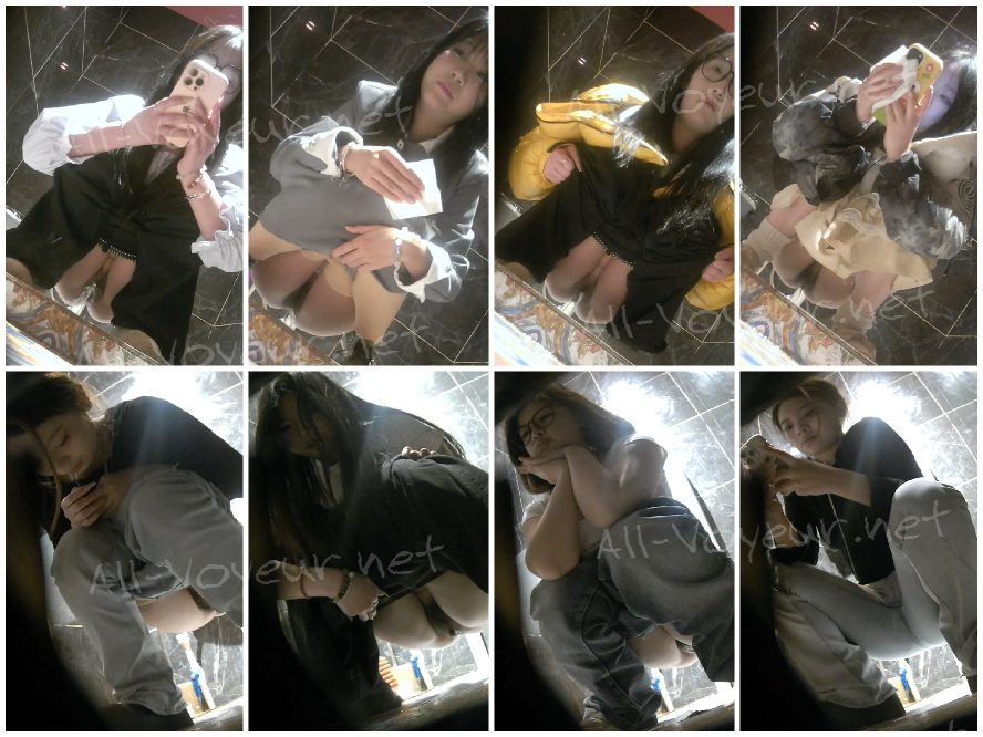 オンライン限定プレミア:【パノラマバートイレショット】黒ストッキングとハイヒールを履いた様々な美女が登場。10