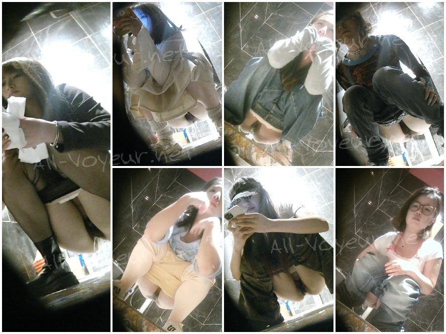 オンライン限定プレ​ミア：【パノラマバートイレショット】黒ストッキングとハイヒールを履いた様々な美女が登場。11