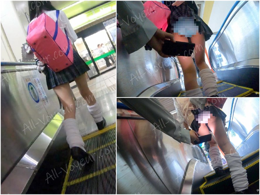 天然ぽい貴重な生JKを新たに発見　逆さ撮り　スカートめくり