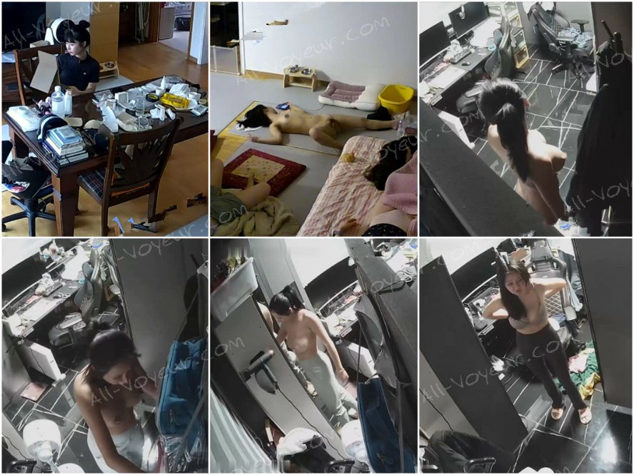 【破解摄像头】3部居家摄像头，大奶美女换衣福利