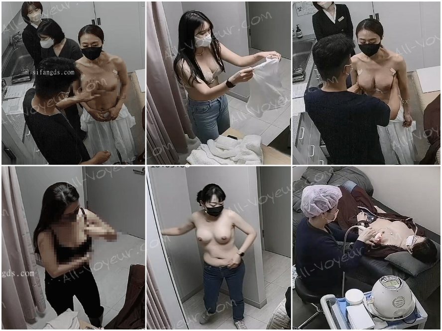 【ハッキングされたカメラ】美容整形病院の美女たちが完璧な胸を披露