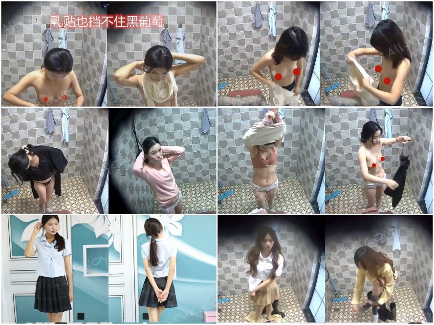 流出した新しい写真：ストッキングと制服を着たモデルたち❤️写真家は、7人のモデルが着替える様子を撮影するために、バスルームに密かにカメラを設置した。