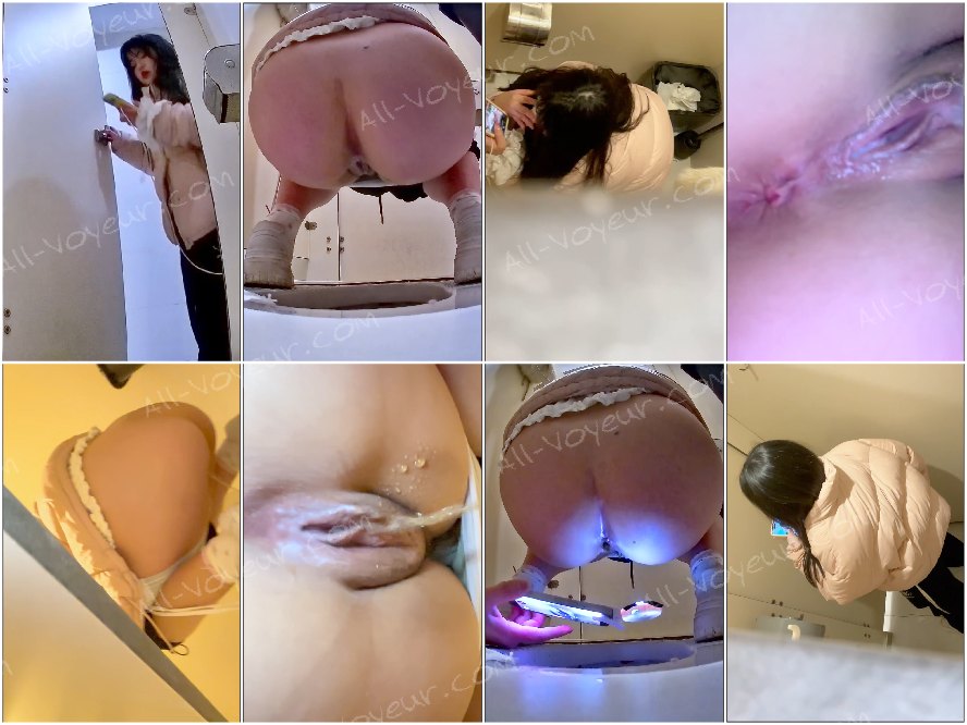 【最高級トイレショット】絶妙な無毛の白虎の柔らかいおまんこを持つ女の子がおしっこをして下痢をする