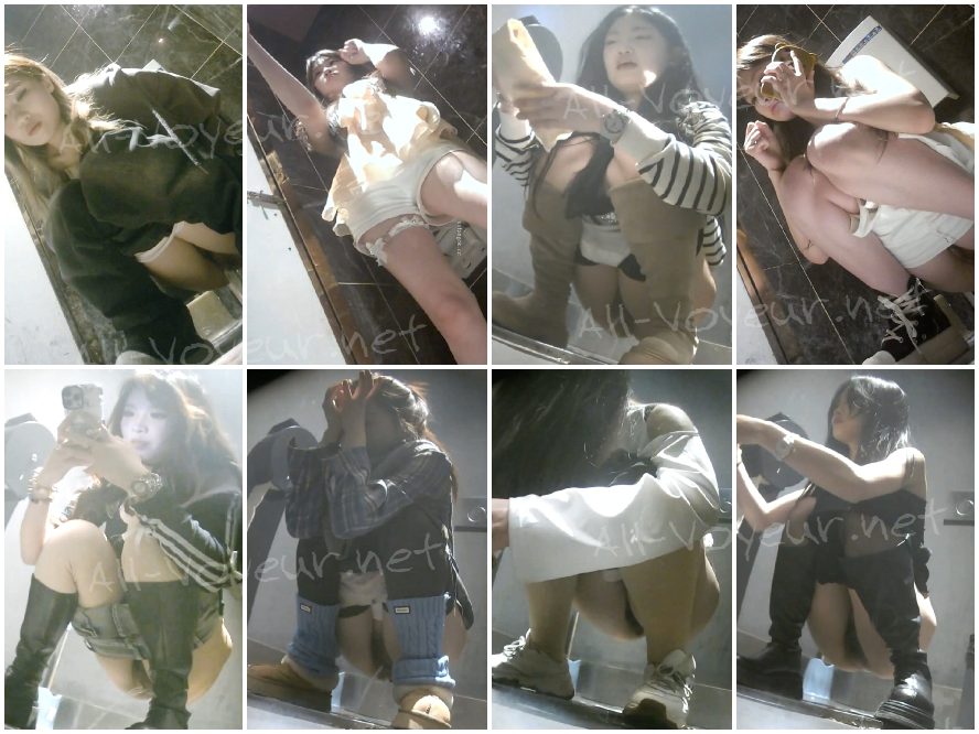 オンライン限定プレ​ミア：【パノラマバートイレショット】黒ストッキングとハイヒールを履いた様々な美女が登場。14