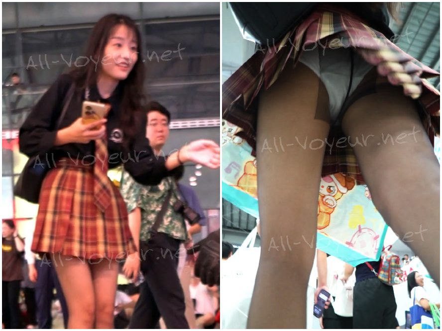 Waltz 2024シリーズ #13：JKスカート、黒ストッキング、白下着