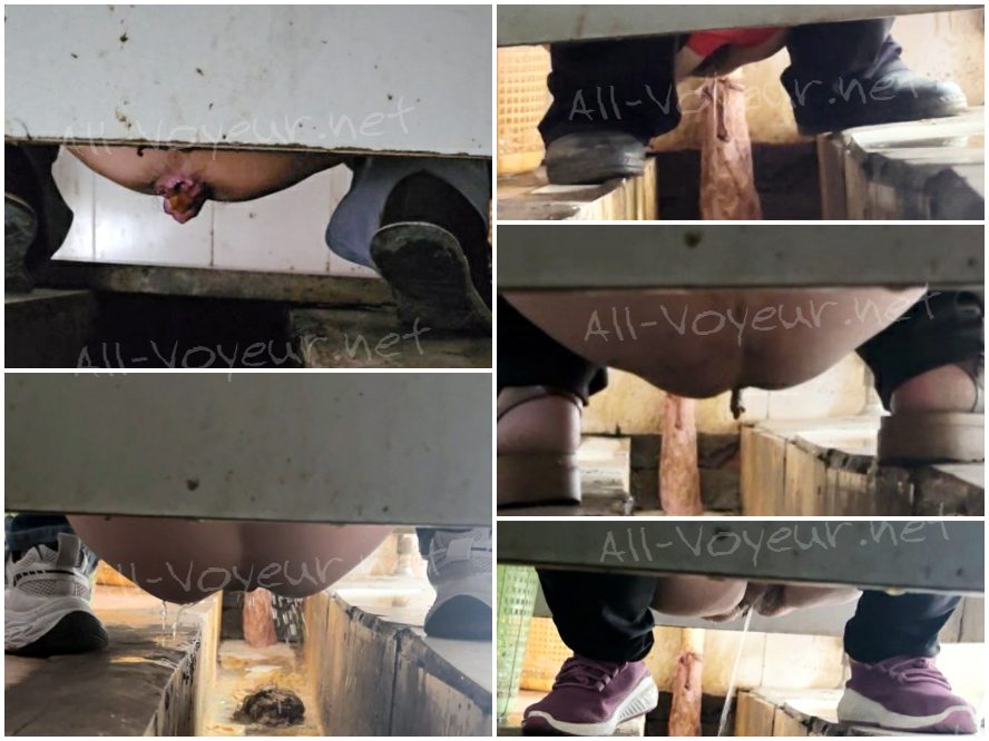 [過激／トイレ隠し撮り] 女性POV：和式・汲み取り式トイレの隠しカメラ — 画面いっぱいの糞便と下痢 (Vol. 35)