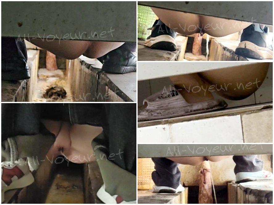 [過激／トイレ隠し撮り] 女性POV：和式・汲み取り式トイレの隠しカメラ — 画面いっぱいの糞便と下痢 (Vol. 35)