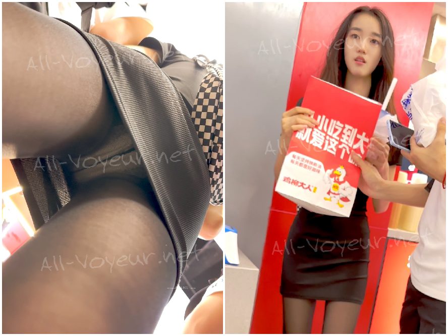 ある若い男が、露出度の高い黒いストッキングを履いていて、そこに白い液体が付着している若い女性に出会った。彼女は信じられないほど性的に興奮していた。